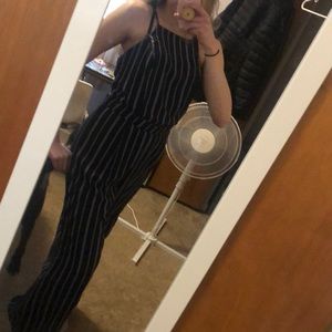 Navy and white striped jump suit!